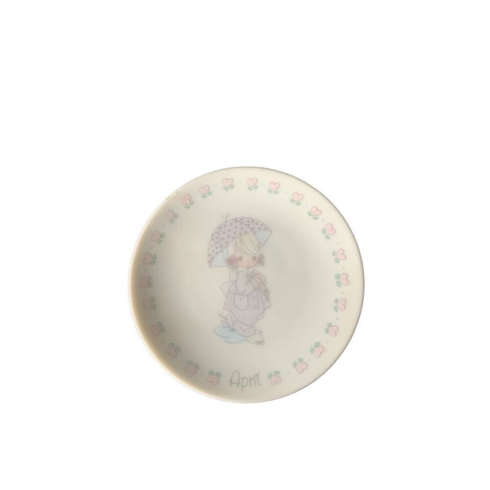 Vintage 1989 Enesco Precious Moments Plate April #65013 Classic Style Display